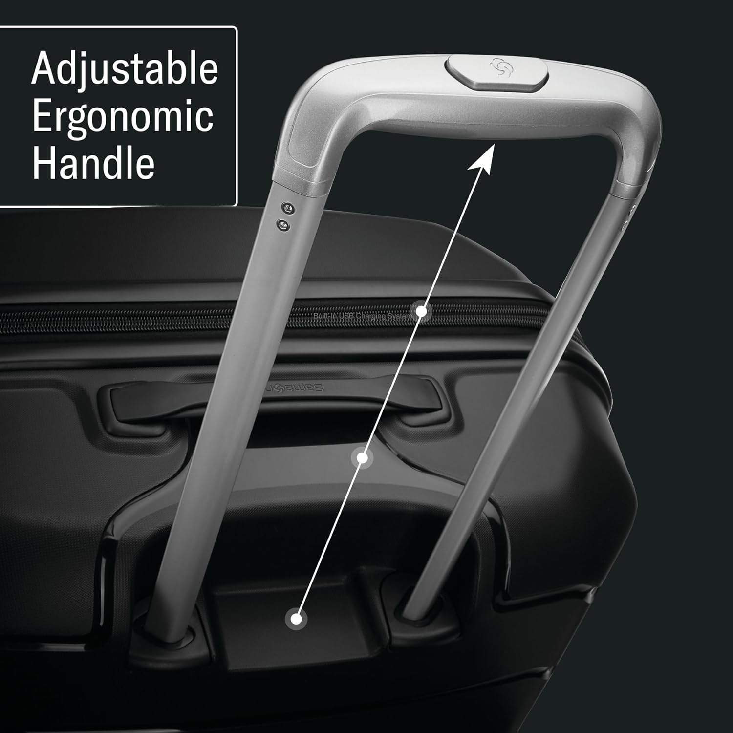 Samsonite Freeform Hardside Carry-On Luggage - TSA-Approved Expandable Suitcase with Spinner Wheels - Black
