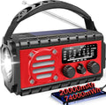 20000mAh Emergency Radio - Solar Powered NOAA/AM/FM Weather Radio with Hand Crank & Flashlight