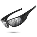 Ofwin Polarized Sports Sunglasses for Men Women Unbreakable Frame Cycling Fishing Wrap Around Sunglasses UV400 Protection Black Frame/Silver Mirror Lens