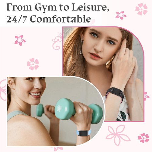 Anpzband Silicone-Bands Compatible with Whoop-Band 5.0/4.0 - Water-Proof Two-tone Engraved Floral Replacement Wristband for Whoop 4.0/5.0 Peak/One, Fitness Sport Bracelet, with Protective Case