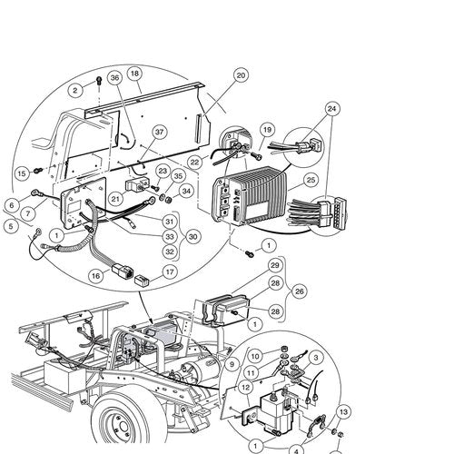 48V Club Car Solenoid, 4 Terminal Solenoid Coil for Club Car 1995-up DS & 2004-2008 Precedent Electric Golf Cart, Golf Cart Coil Solenoid 101908701 102774701
