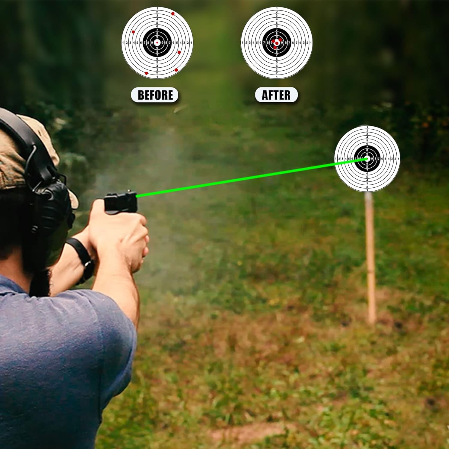 UUQ Laser Bore Sight - Red/Green Dot Beam for 9mm, .223 Rem, 5.56 NATO, .243, .308 & 12 Gauge Rifles