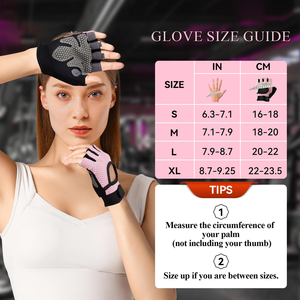 Barbell Pad Set,10 Pcs Barbell pads For Hip Thrust Squat & Lunges Support,With 2 Workout Ankle Straps, 2 Workout Gloves, 2 Gym Straps Weight Lifting, Resistance Bands,Olympic Bar Pad,Carry Bag (Pink, Medium-Gloves)