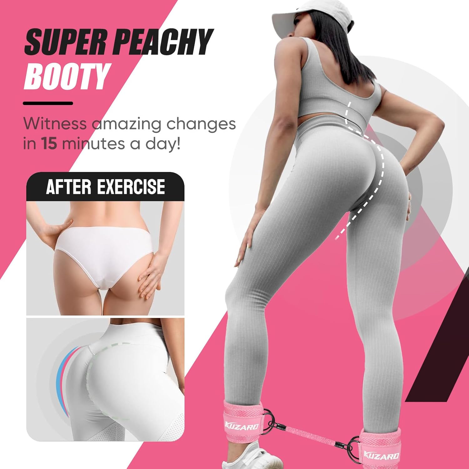 Skiennix Ankle Resistance Bands - Adjustable Cuffs for Leg & Glutes Workouts | Home Gym Fitness Equipment