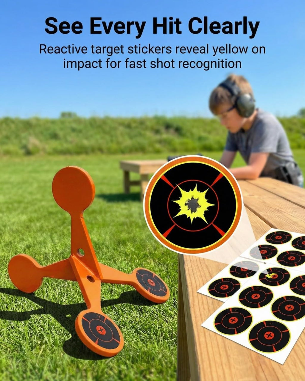 Regine Switzerland Spinning Shooting Target - Portable Metal Flip Roller with 10 Splash Paper Sheets