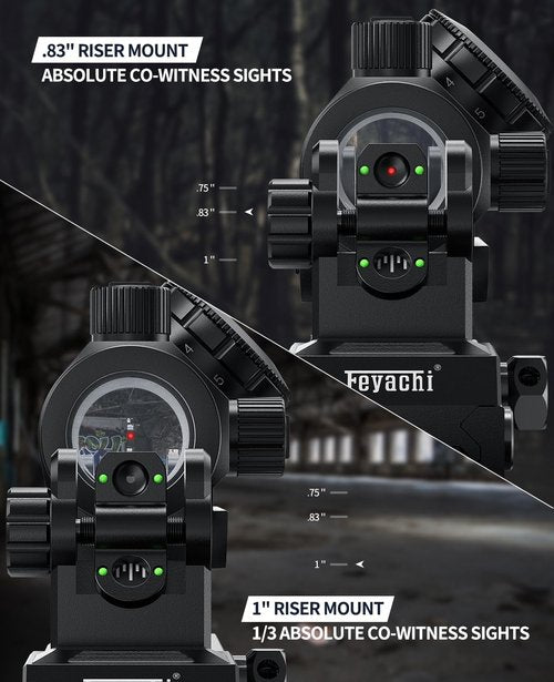 Feyachi Red Dot Sight - 4 MOA Precision Gun Sight with Adjustable Riser Mount Options