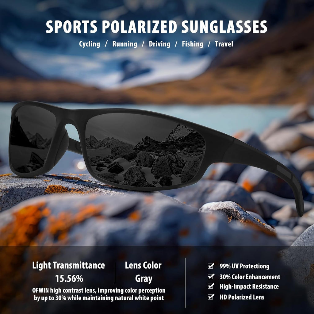 Skiennix Polarized Sports Sunglasses - UV Protection for Men & Women | Ideal for Fishing, Cycling & Running