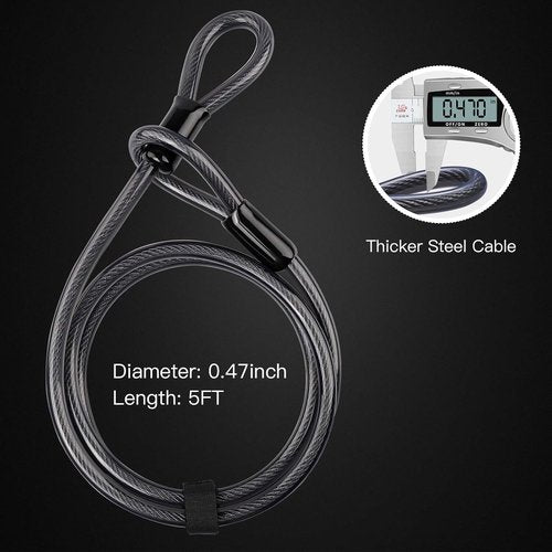 Heavy Duty Bike U Lock by [Brand Name] - 16mm Security Lock with 3ft/5ft/6ft Cable & Mounting Bracket