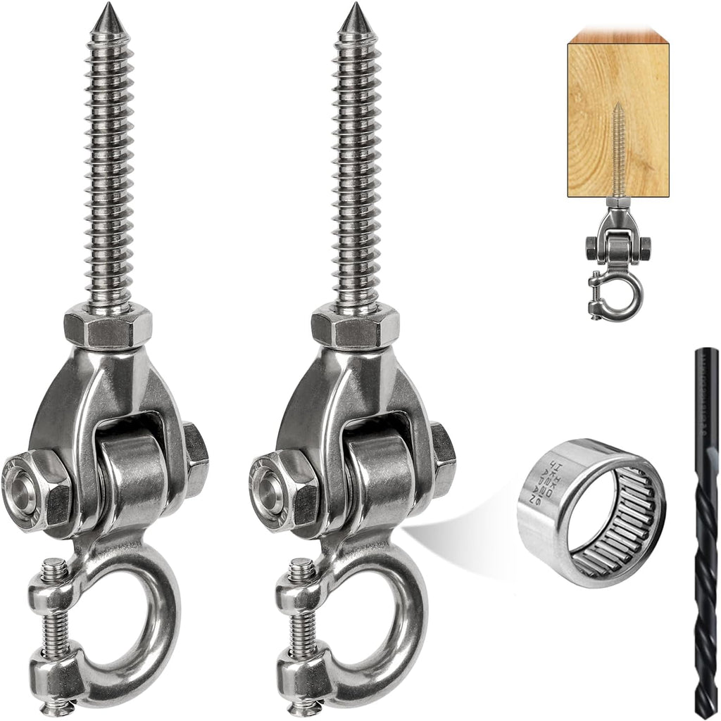 Skiennix Heavy Duty Swing Hangers - 1000LB Capacity Stainless Steel Hardware | 2 Pack for Porch & Playground