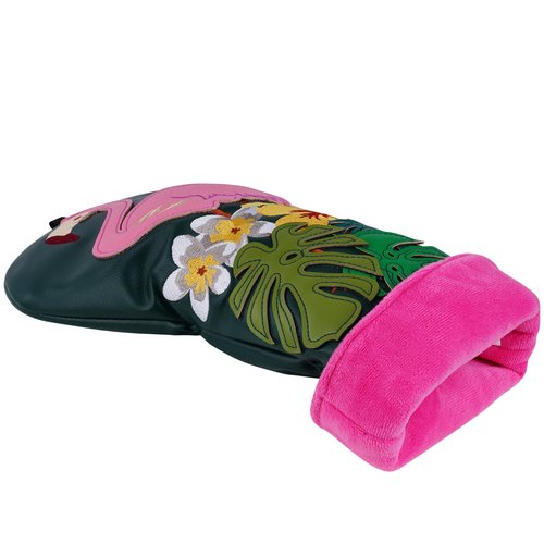 LZFAN Golf Club Head Covers Driver Fairway Wood Hybrid Golf Club Headcover Leather Protector Heavy Embroidered Colorful Jellyfish (Flamingo)