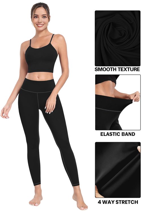 MIRITY High Waist Yoga Leggings for Women - Full Length Buttery Soft Workout Stretchy Yoga Pants Pack of 1 Black