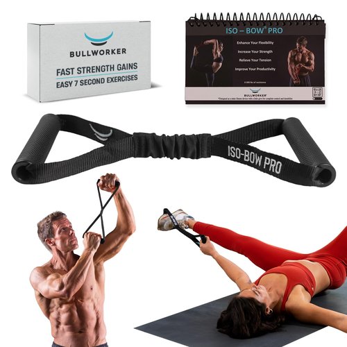 Bullworker ISO-BOW Pro Isometric Exercise Equipment: Self Resistance Stretching Strap & Workout Equipment, Portable Home Gym Exercise Straps with Handles - Yoga, Pilates, Mobility & Strength Training