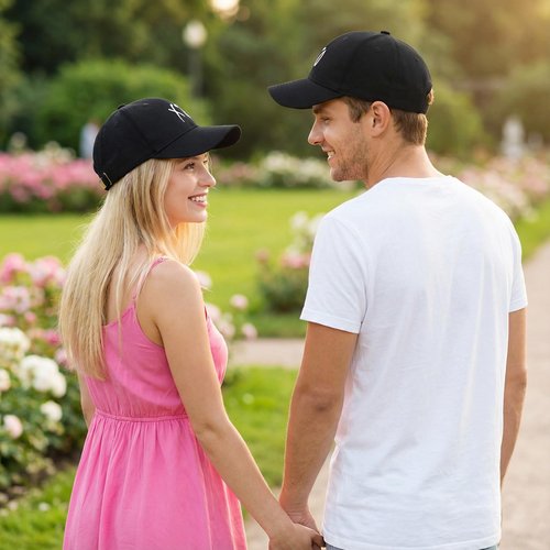 Baseball Cap, Hip Hop Stylish Trucker Hat for Men & Women, XO Embroidered Adjustable Streetwear Cap for Casual & Outdoor Wear (Black,One Size)
