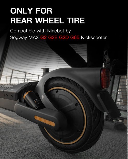 10 Inch Scooter Tire Tubeless Outer Tyre Compatible with Ninebot by Segway Max G2 G65 KickScooter, 60/65-6.9 Non-Slip Self-healing Max G2 Scooter Rear Tire Original Accessories