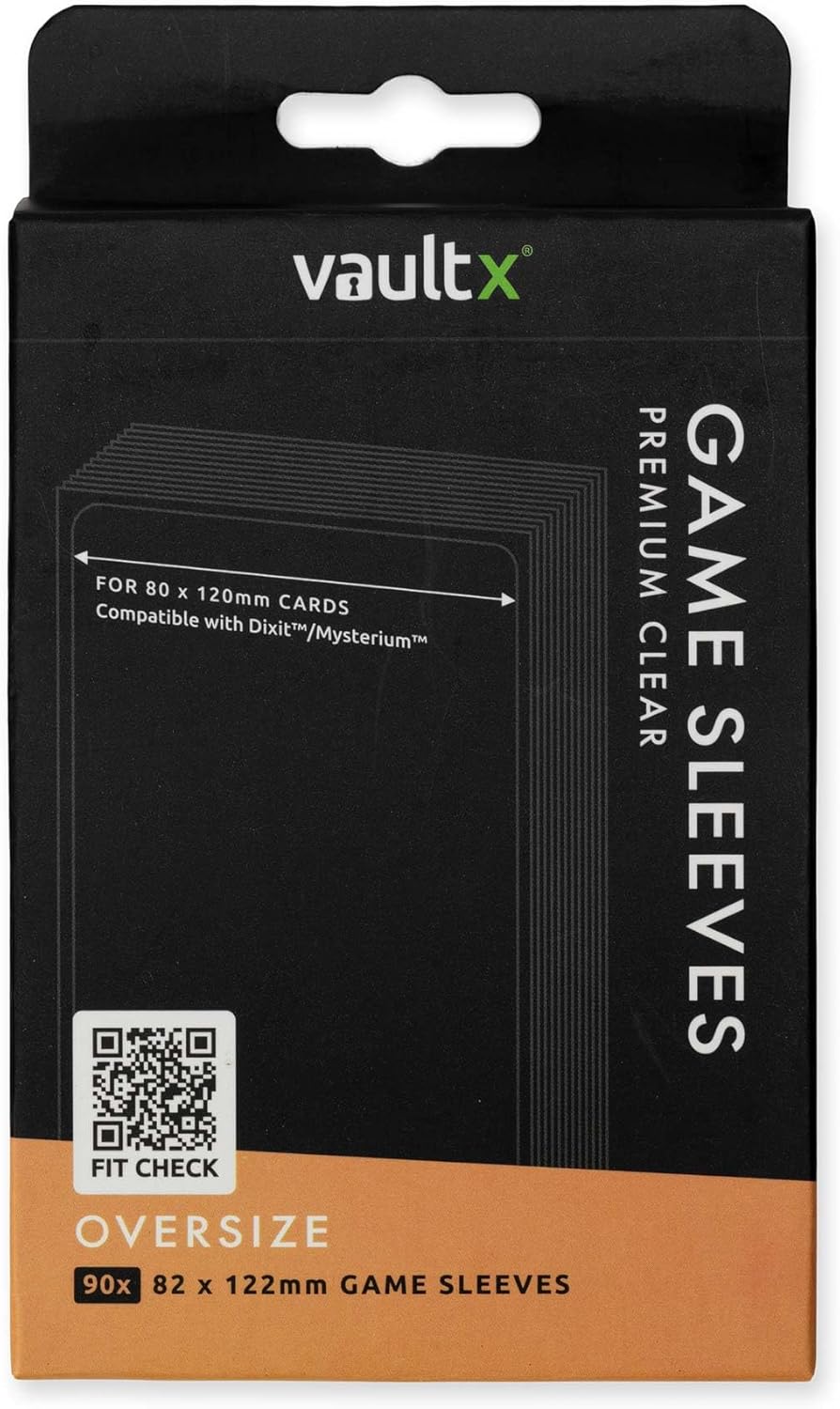 Vault X Oversize Board Game Sleeves - Premium Clear Protection 82 x 122mm (90 Pack) for Dixit