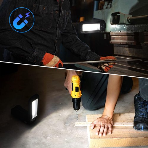MOPGLR Work Light, Portable LED Work Lights, 7000mAh Rechargeable Camping Lights,1200 Lumens Magnetic Work Light for Job Site,Emergency and Camping (Black)