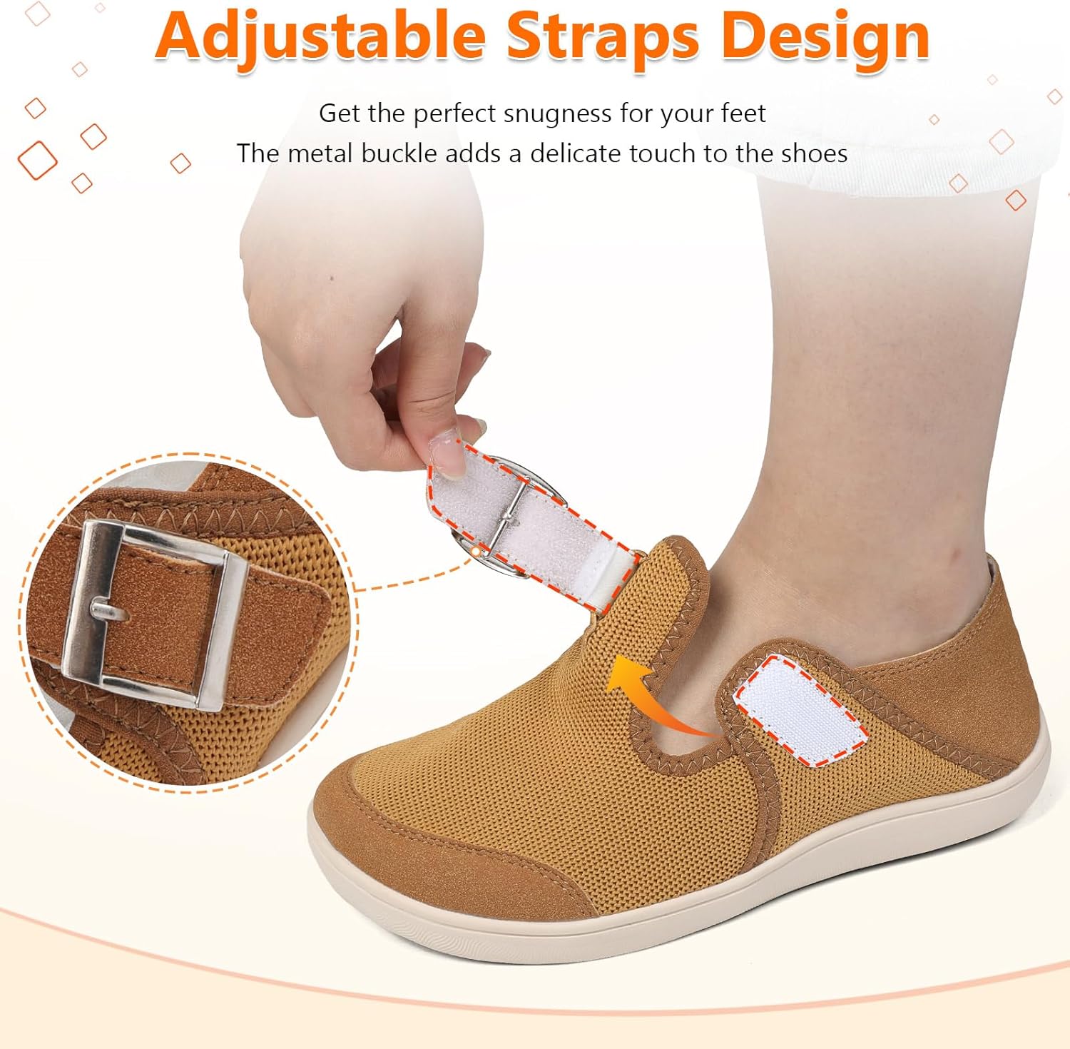 XIHALOOK Women's Minimalist Walking Shoes - Wide Toe Zero Drop Design with Adjustable Strap | Comfortable Slip-On Clogs