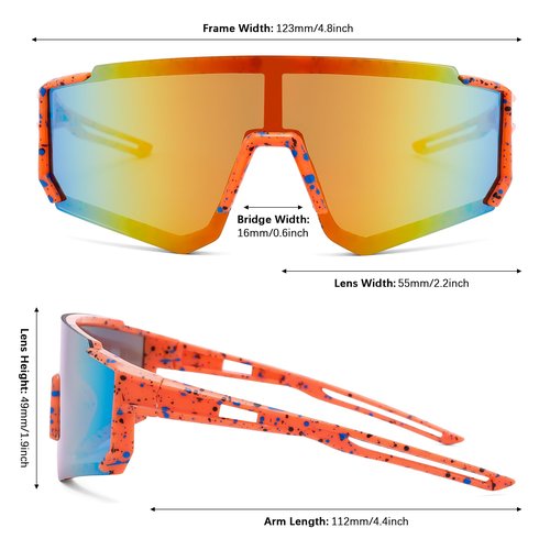 DYSAKER Youth Baseball Sunglasses for Boys Girls Age 4-12, Softball Cycling Sunglasses for Kids with Strap UV Sports Goggles