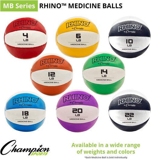 Champion Sports Medicine Balls - Durable Leather Weighted Balls for Strength & Conditioning Training