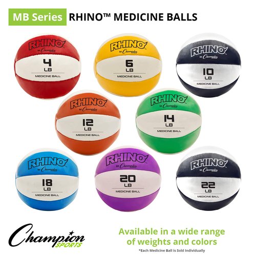 Champion Sports Exercise Medicine Ball, 4-5 lbs, Leather with No-Slip Grip, Weighted Med Ball for Weight Training, Stability, Plyometrics, Cross Training, Core Strength, Heavy Workout Ball