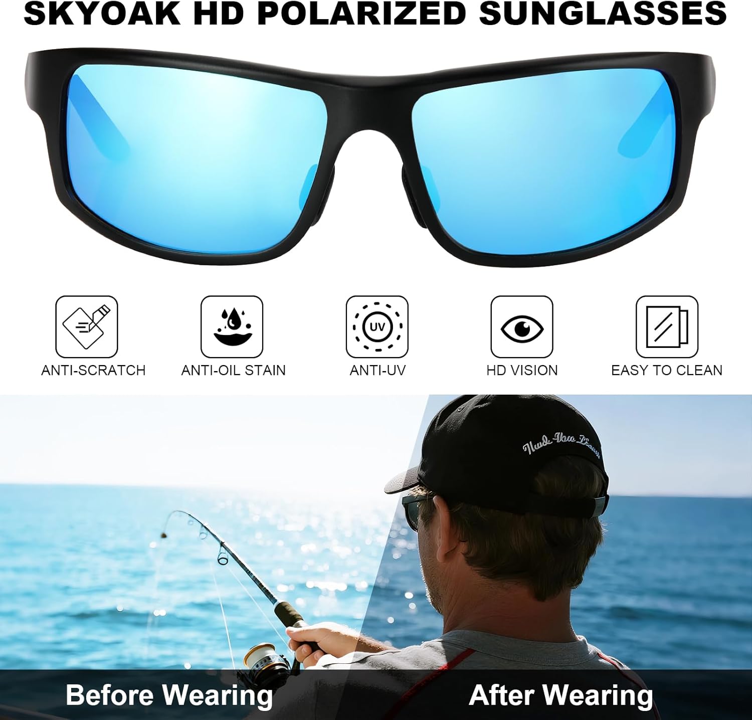 Skiennix Unbreakable Polarized Sports Sunglasses - Scratch & Seawater-Proof Lens, Aluminum Frame