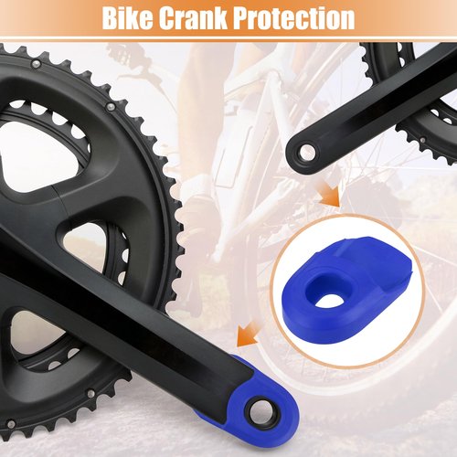 X AUTOHAUX 2pcs Soft Plastic Bicycle Cycling Crank Boot Protectors Mountain Bike Gel Sleeve Crank Arm Cover Protection Blue