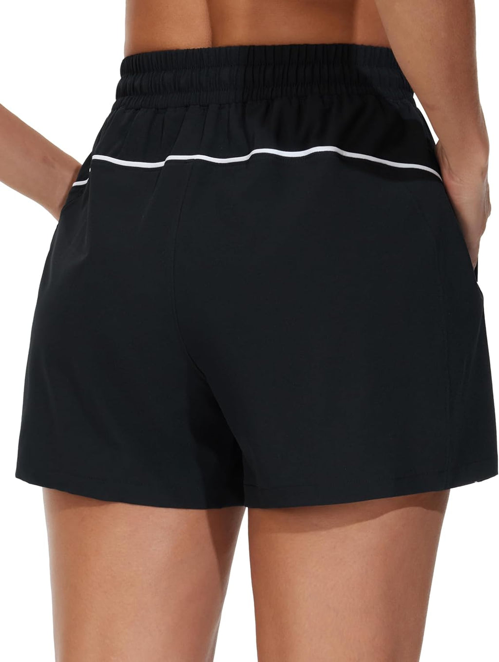 The Gym People Women's High Waist Running Shorts - Lightweight, Loose Fit with Pockets | Perfect for Yoga & Workouts