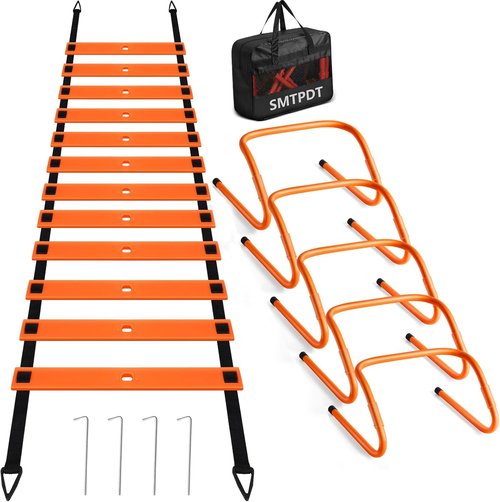 Agility Ladder Set - 20ft Speed Ladder with 5 Hurdles | Enhance Footwork, Speed & Agility for Kids & Adults