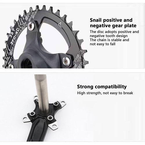 Andeshunk 32T Black Mountain Bike 170mm Crankset with 32T Aluminum Alloy MTB Bicycle Crank Narrow Wide CNC Round Chainring Bolts Fit for Road Bike Cycling Crank