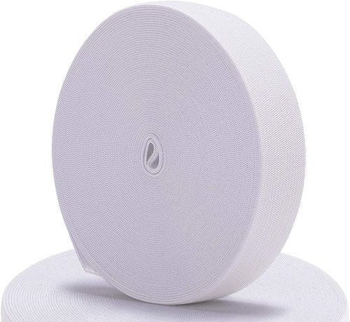 Airisoer Elastic Bands for Sewing - High Elasticity 1 Inch x 12 Yard White Knit Spool for Waistbands, Pants, Crafts