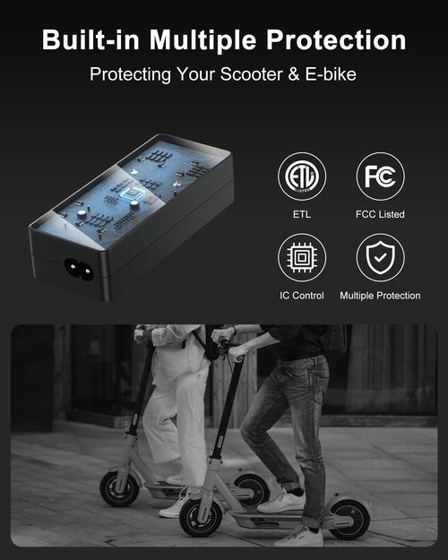 WUKUR 42V 2A Electric Scooter Charger Compatible with Hiboy S2, S2 Lite, S2 Pro,KS4, KS4 Pro, MAX, MAX3, MAX V2, NEX, NEX3, NEX5 36V Lithium-Ion Electric Scooter