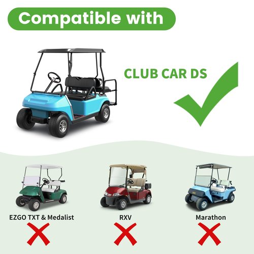 10L0L Golf Cart Trailer Hitch Fit for Club Car DS 1982-up Models Fits on Backseat Footrest Compatible with Cargo Boxes, black