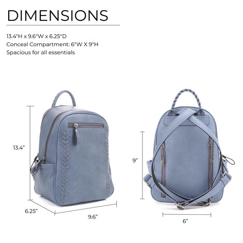 JESSIE & JAMES Women's Large Multi Compartments Fashion Concealed Carry Backpack|BL
