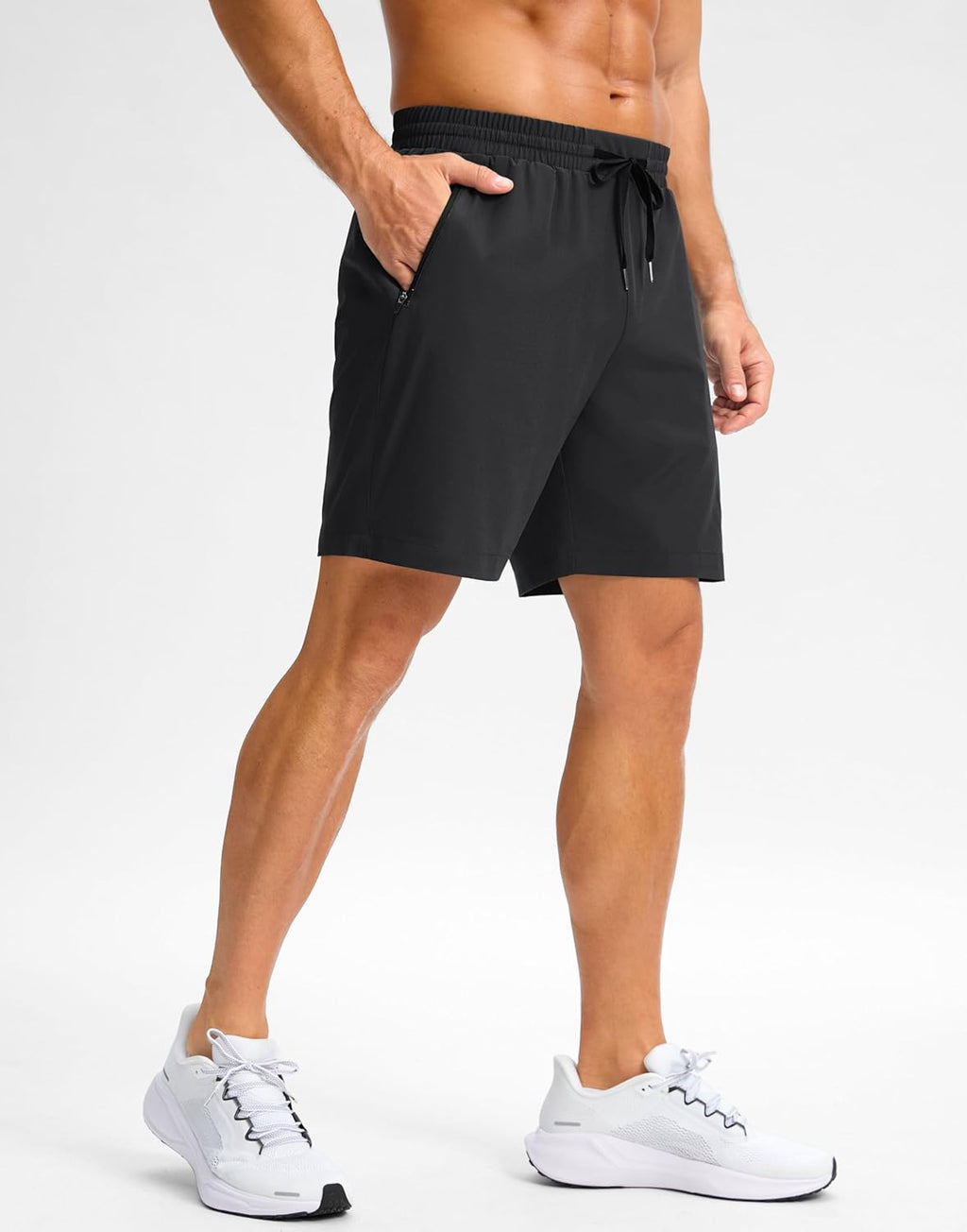 Pudolla Men's Athletic Shorts - Lightweight Quick-Dry Workout Shorts with Zipper Pockets | 5"/7"/9" Sizes