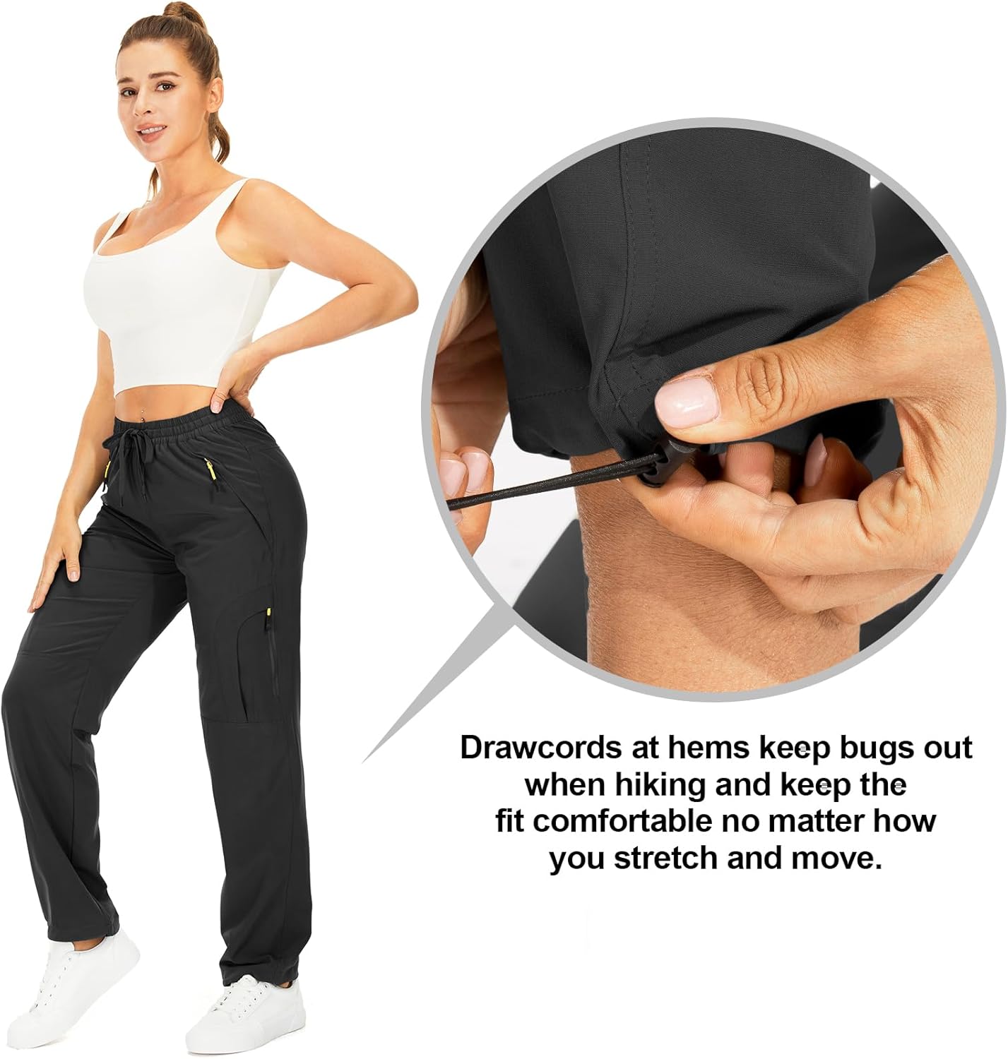 Skiennix Women's Hiking Pants - Quick Dry, Lightweight, UPF 50, Cargo Style with Zipper Pockets