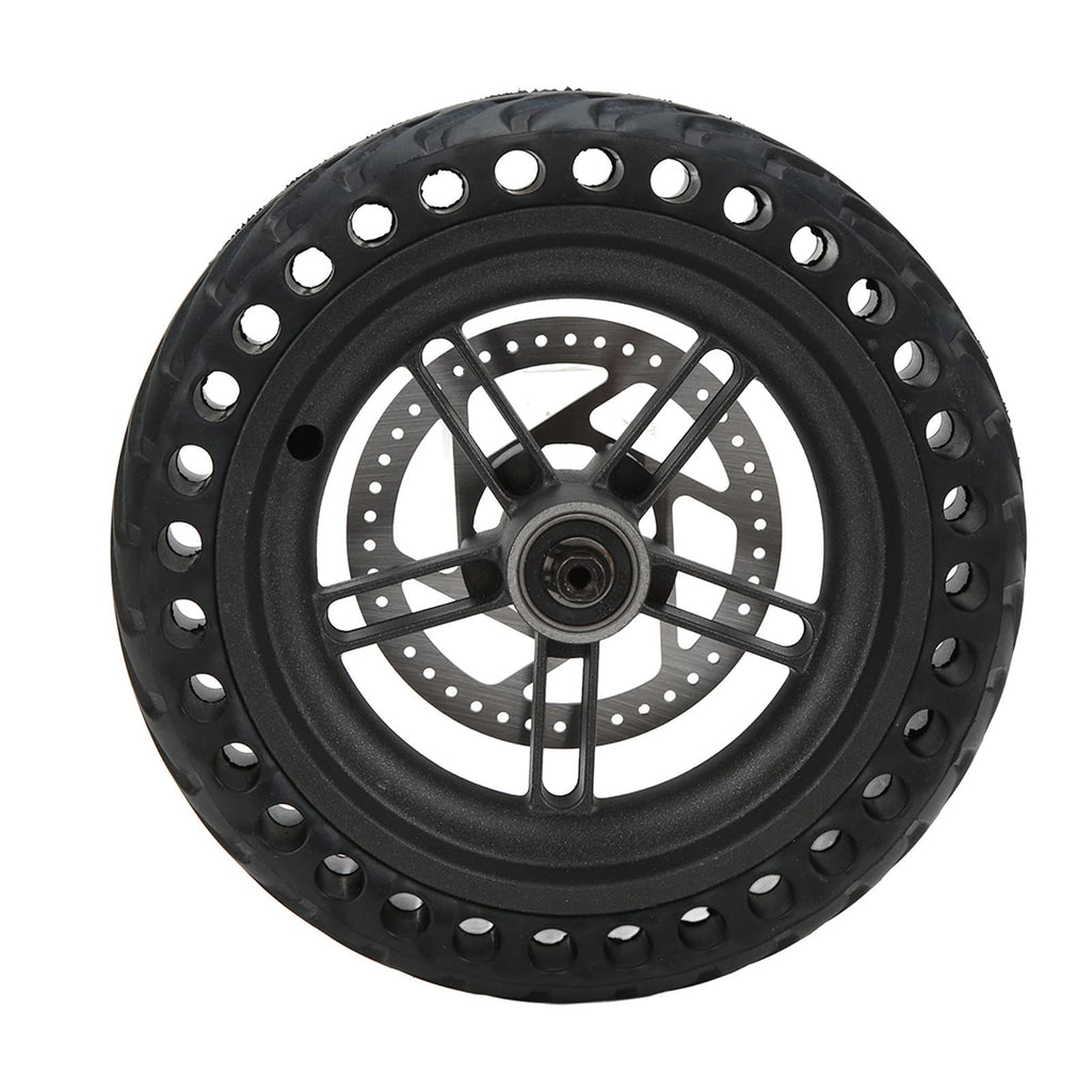 POENVFPO Electric Scooter Rear Tire, 8.5 Inch Rear Solid Tire Wheel Hub 110mm Brake Disk Electric Scooter Upgrade Parts Assembly Set
