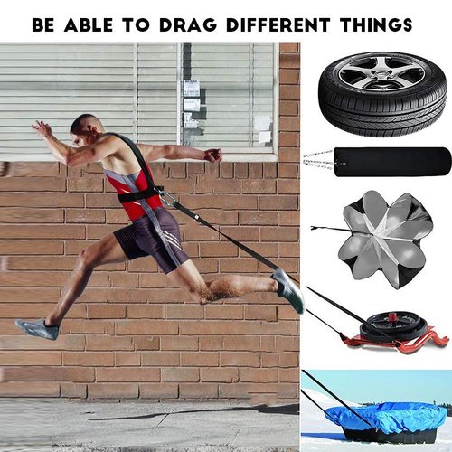 OYINDIZ Sled Harness, Weight Speed Sled Workout Tire Pulling Harness Resistance and Assistance Trainer Physical Training Resistance Rope Football Training Equipment Harness For Men and Women(6.6ft)