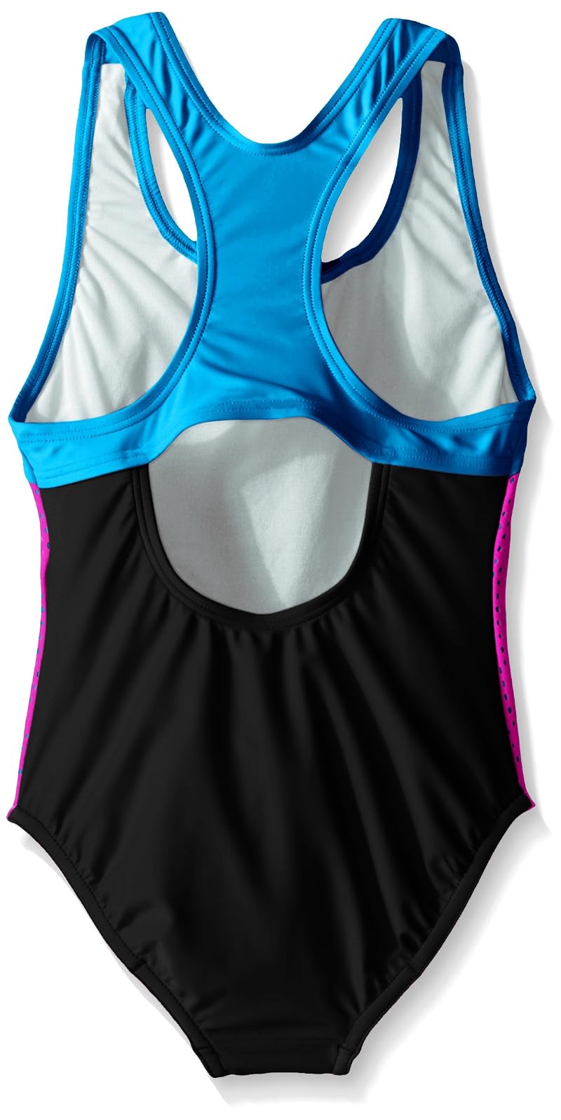 Speedo Girls One-Piece Mesh Splice Swimsuit with Thick Straps - Black