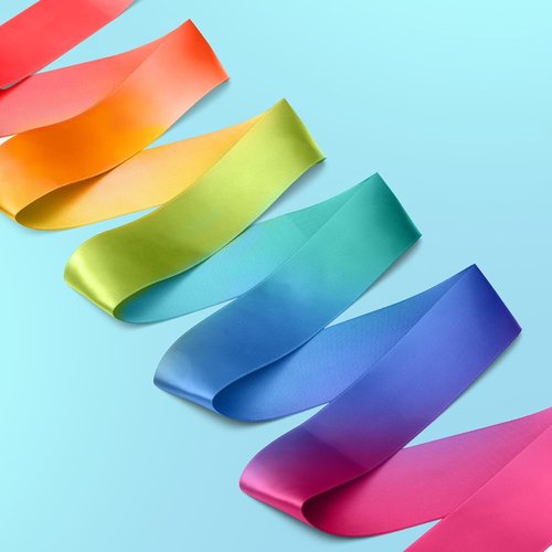 Gymnastics Ribbon 2 Pack - Colorful Dance Bands with Sticks for Kids | Vibrant Rainbow Streamers for Parties