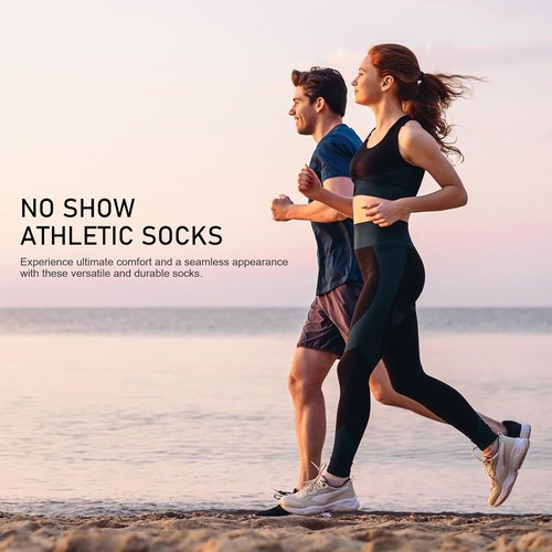 FAYBOX No Show Socks - Women's Cushioned Low Cut Invisible Footies | 6 Pairs for Running & Gym