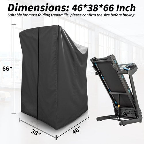 XYZCTEM Treadmill Cover, Dustproof Waterproof Folding Treadmill Cover, Fit for Most Indoor Outdoor Sunscreen Fold-able Treadmills, Black