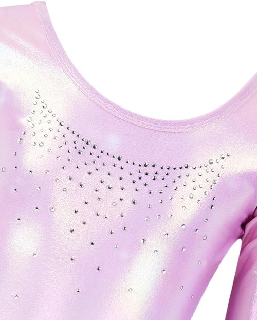 Gogokids Gymnastics Leotards - Sparkly Rhinestone Long Sleeve Dance Unitards for Girls 3-12 Years
