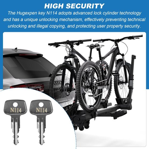 Hugexpen N114 Key Replacement for Thule Rack Core, Key Cylinder for Bike Rack Lock, Roof Cargo Lock, Roof Rack Locks, Cross Bars, Towers, Ski Rack Etc