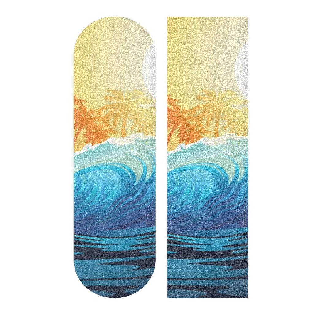 senya Skateboard Grip Tape Wave Sunrise Palm Trees Longboards Griptape Sandpaper for Rollerboard