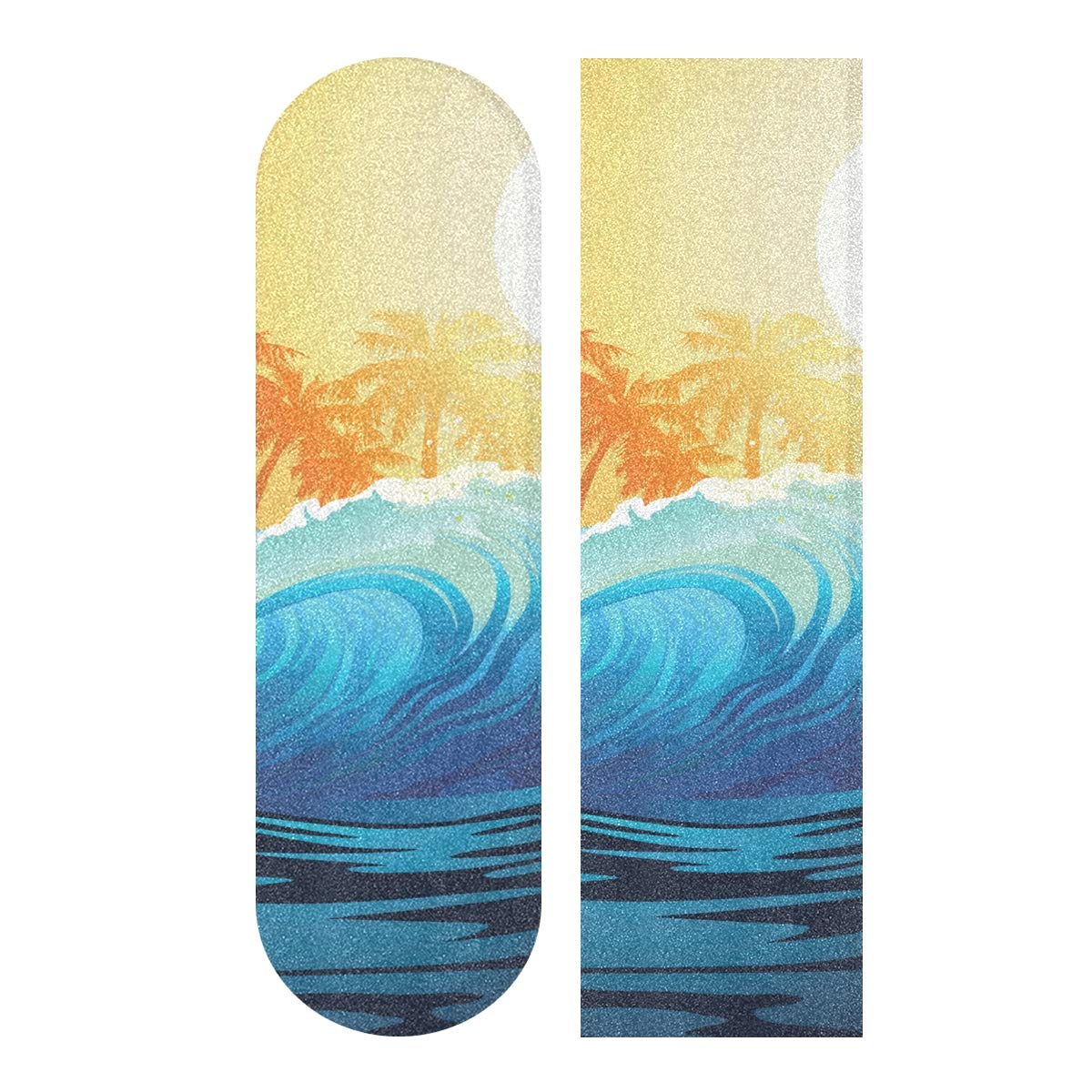 senya Skateboard Grip Tape Wave Sunrise Palm Trees Longboards Griptape Sandpaper for Rollerboard