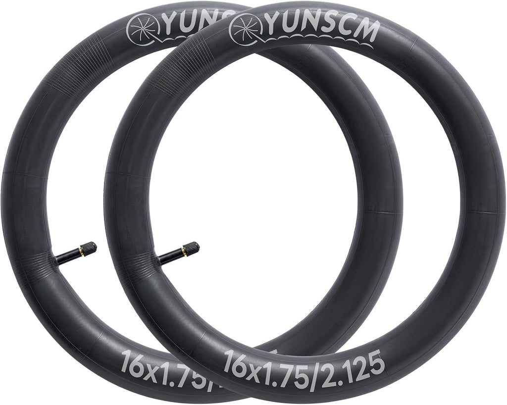 YUNSCM 16" Bike Tubes - Schrader Valve 16x1.75/2.125 | Compatible with Multiple Tire Sizes