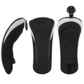 Craftsman Golf New Black 3 Pack Golf Hybrid Club Head Covers Headcovers with Interchangeable No. Tag