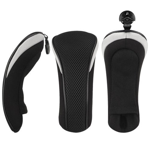 Craftsman Golf New Black 3 Pack Golf Hybrid Club Head Covers Headcovers with Interchangeable No. Tag