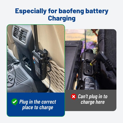 Anina 2PCS USB Car Charger Cable for Baofeng Battery UV-5R UV-82 UV-S9/9S DC 5V to 8.4V USB Power Cord Compatible with BTECH BL-5L BF BL-5L BL-8 3800mAh Batteries for Two Way Radios