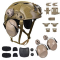 Lightweight Construction Tactical Fast Helmet Integrated NVG Mount Adjustable Size for Adult and Teenager (TAN)
